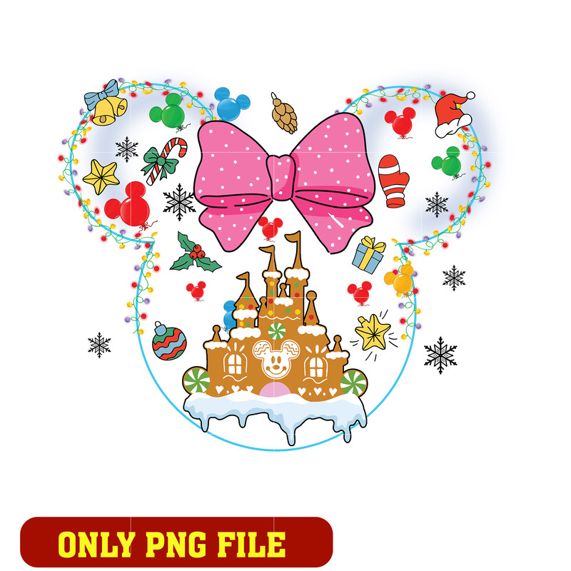 Minnie mouse head merry christmas png