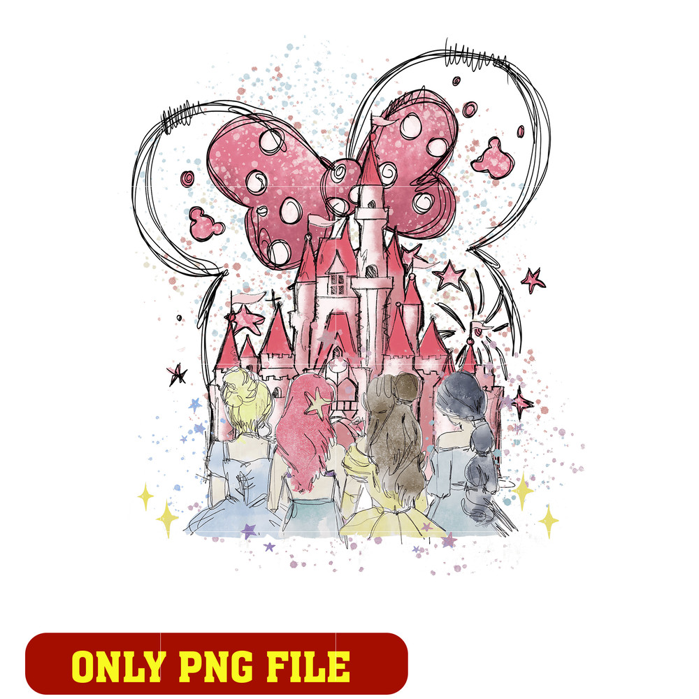 Minnie pink caslte disney princess png