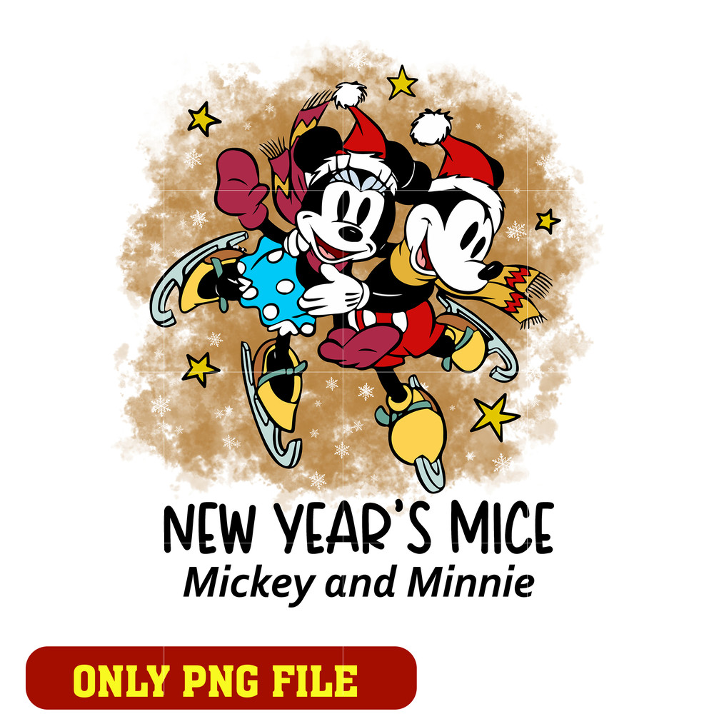 new year's mice mickey and minnie png