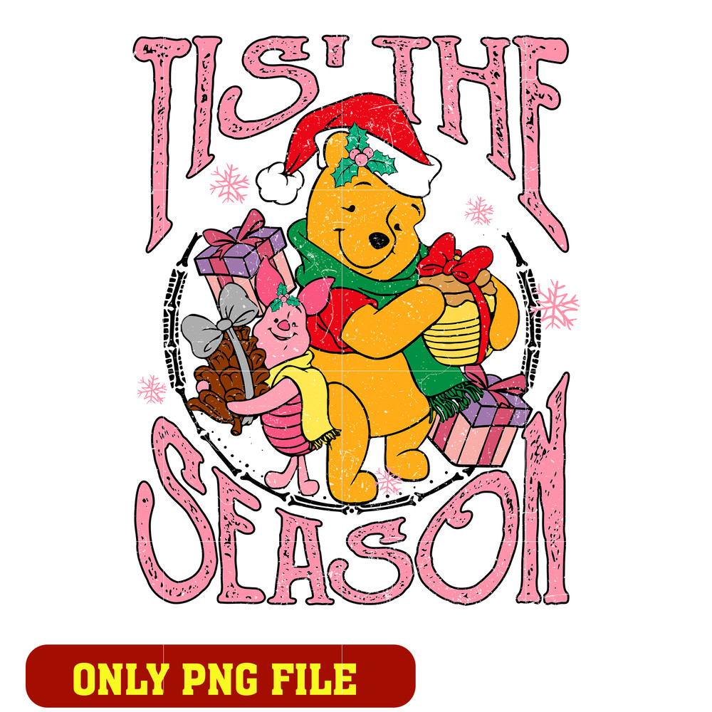 pooh and piglet christmas tis the season png