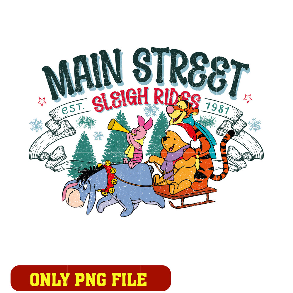 Pooh friends main street Christmas png