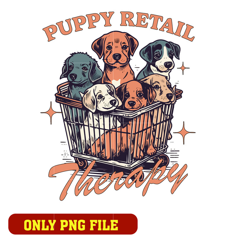 Puppy retail therapy dog png