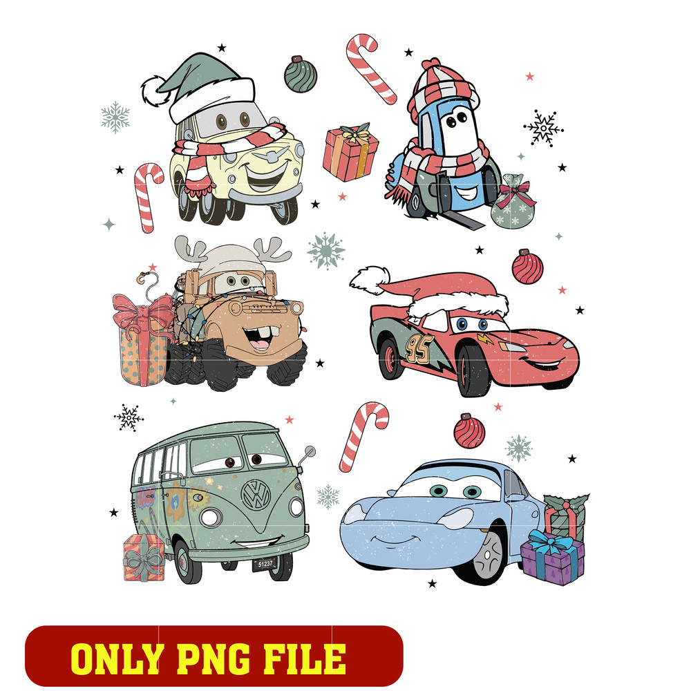 Retro Christmas Cars png