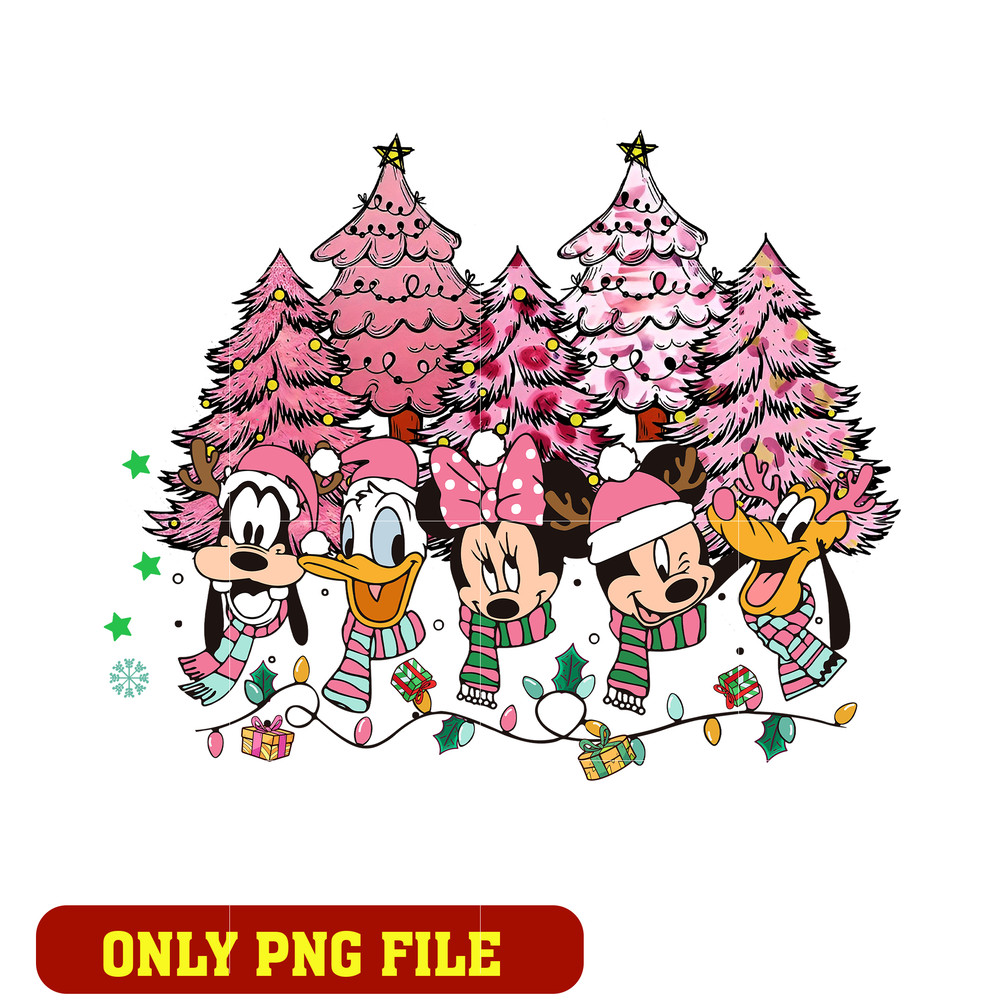 Retro Pink Disney Christmas png