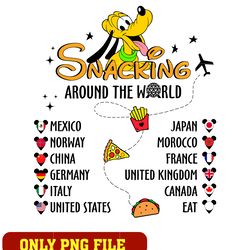 snacking around the world trip pluto dog png