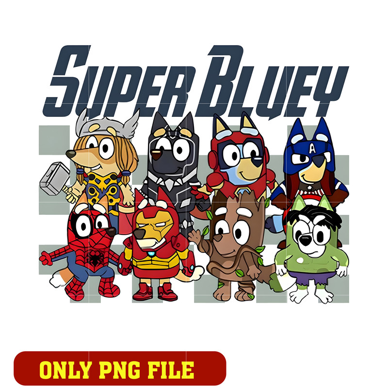 Super hero bluey cartoon png