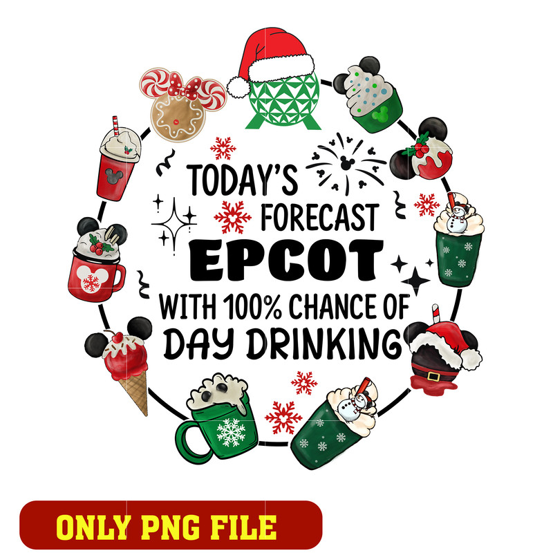 Today's forecast epcot with Chance of Day Drinking png