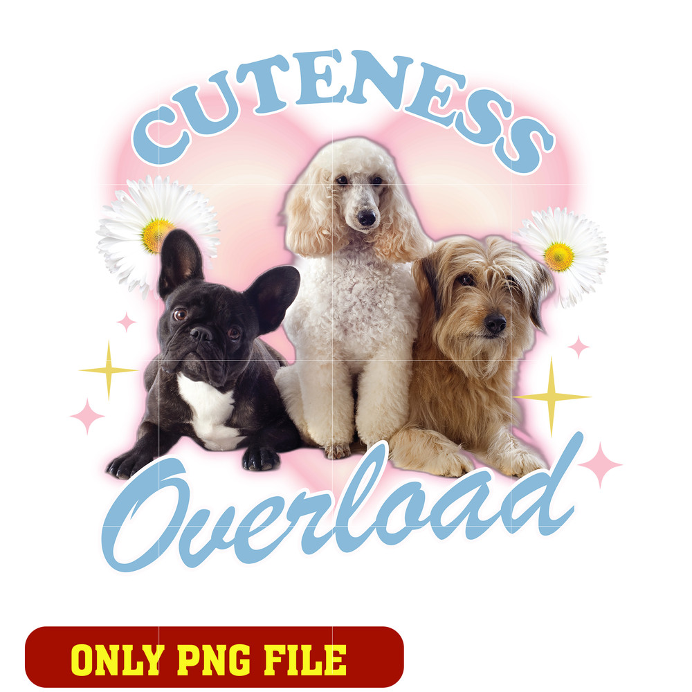 Trendy Cuteness Overload Y2K Dogs png