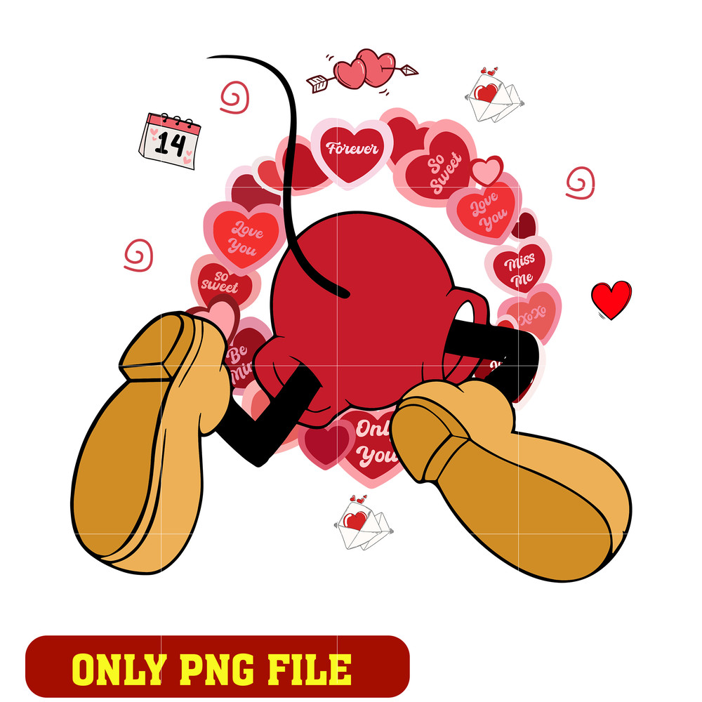 Valentine Date Love Mickey Mouse Back png