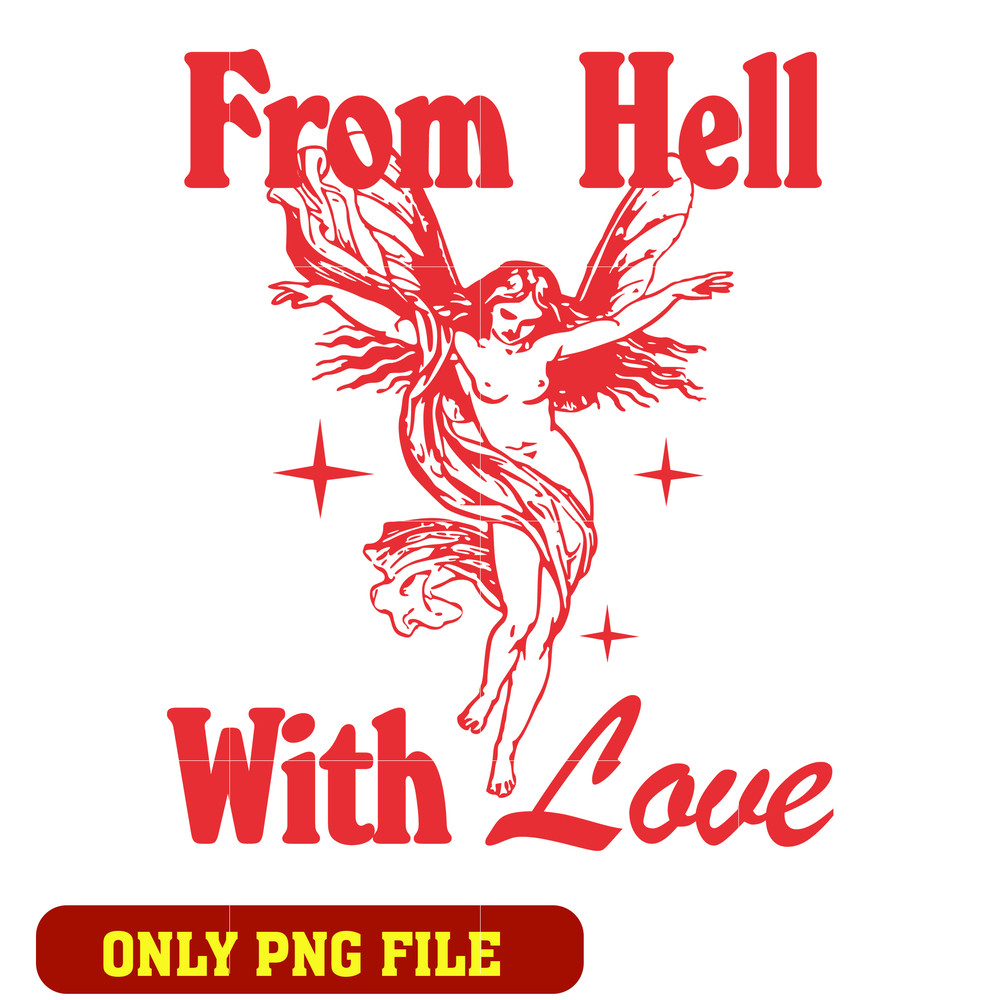Vintage man from hell with love png