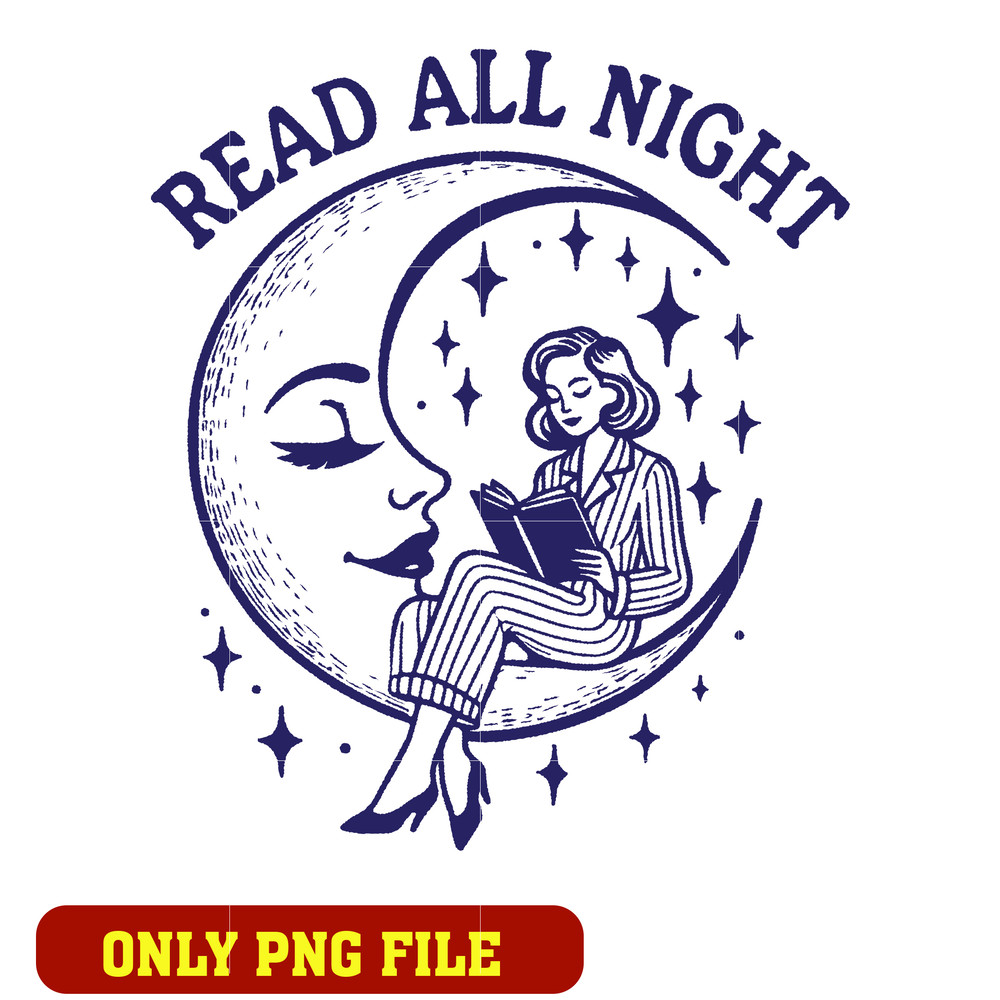 Vintage woman read all night png