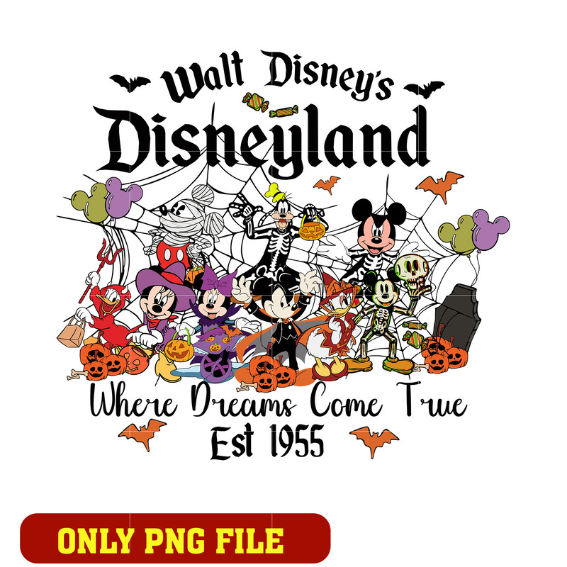Walt Disney's Disneyland Where Dreams Come True Est 1955 png
