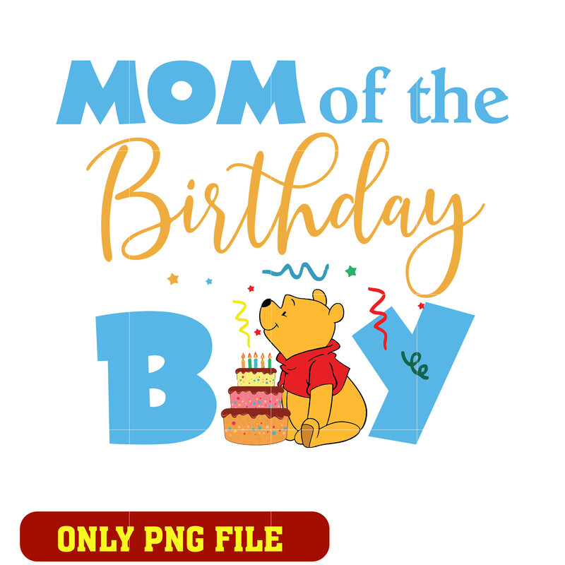 Winnie the pooh mom of the birthday boy png