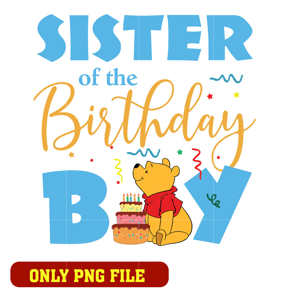 Winnie the pooh sister of the birthday boy png