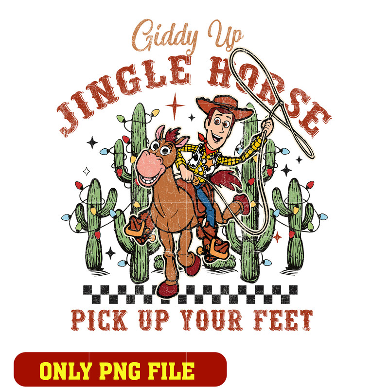 Woody Giddy Up jingle horse logo png