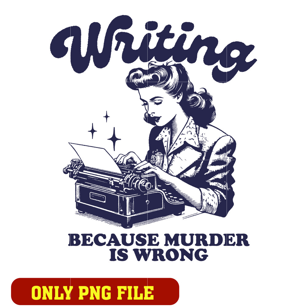 Writing because murder is wrong logo png