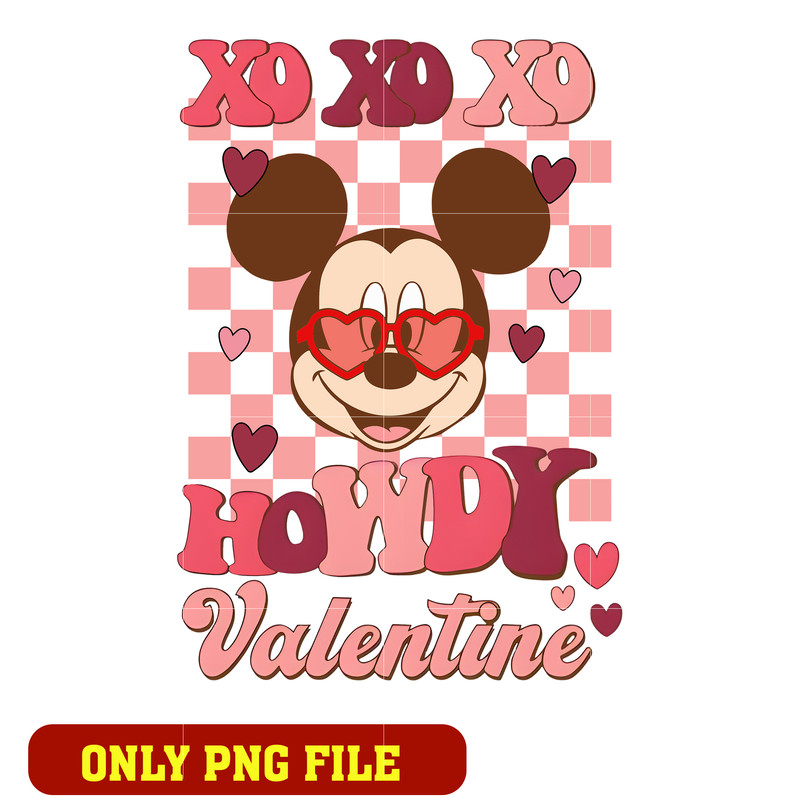 Xoxo howdy Mickey happy valentine day png