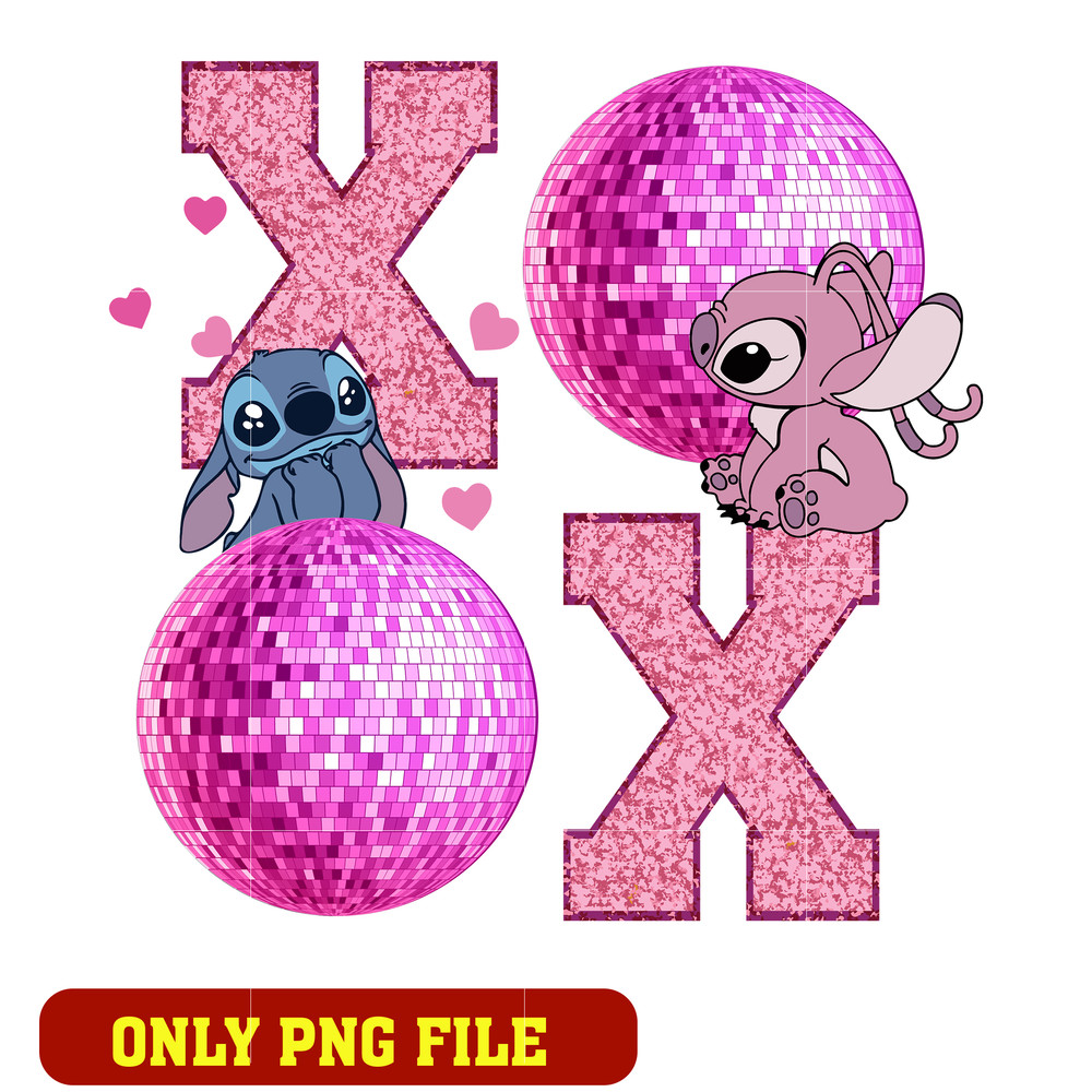 Xoxo stitch and angel png