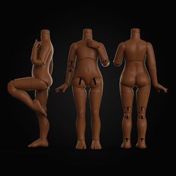 bjd body for paola reina doll (chocolate color)