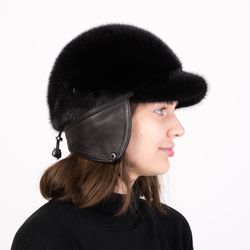 Winter fur caps. Womens Mink Caps. Ladies fur caps. Warm hat. Real fur hat. Luxury women fur caps. Beanie fur mink caps