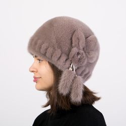 Classic Fur Hat for womens. Warm Winter Mink Fur Hat. Winter Mink Hat. Real Fur Hat. Mink Hat. Fur Hats. Winter fur Hats
