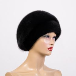 Warm Fur beret. Winter Mink Berets. Real Fur Beret. Mink Hats. Fur Beret. Winter Beret. Warm Fur beret for women's
