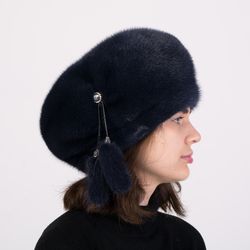 Ladies Fur Beret. Warm Fur beret. Winter Mink Berets. Real Fur Beret. Mink Hats. Fur Beret. Winter Berets. Women Berets