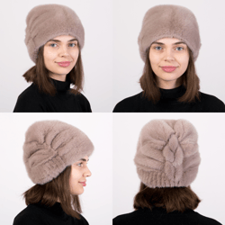 Womens Fur Mink Kubanka Hat. Winter Mink Hat. Real Fur Hats. Mink Hats. Fur mink Hats. Ladies fur hats. Russian fur hats