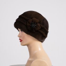 Winter Mink Hat. Real Fur Hat. Mink Hat. Fur Hats. Winter fur Hats. Classic Fur Hat for womens. Warm Winter Mink Fur Hat