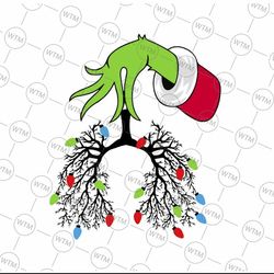 lung christmas lights respiratory therapist rt nurse xmas svg, gricnh christmas lights svg, christmas png, digital downl