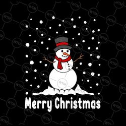Snowman Christmas Cute Winter Svg, Funny Merry Christmas Snowman Santa Hat Svg, Christmas Png, Digital Download