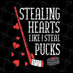 stealing hearts like i steal pucks svg png, valentines day ice hockey svg, boy valentine svg, kids valentines  clipart v
