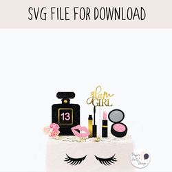 make up cake topper svg, digital cut file instant download, cake decor svg file
