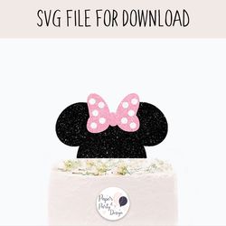 mouse cake topper svg, svg cut file, digital cut file for download