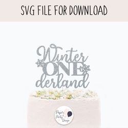 winter onederland cake topper svg, first birthday svg cut file, digital cut file instant download