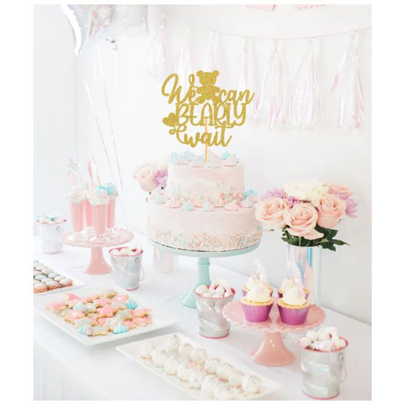 We Can Bearly Wait Cake Topper Svg SVG Cut File Digital Cut File For Download 2