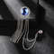 Mens Black Tassel Corsage Brooch Metal Rhinestone Collar Pin For Suit Shirt Jewelry 9