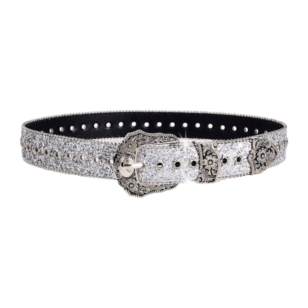 Sequined Waist Belt for Jeans – Rock & Roll Hip Hop Style with Glinting Buckle