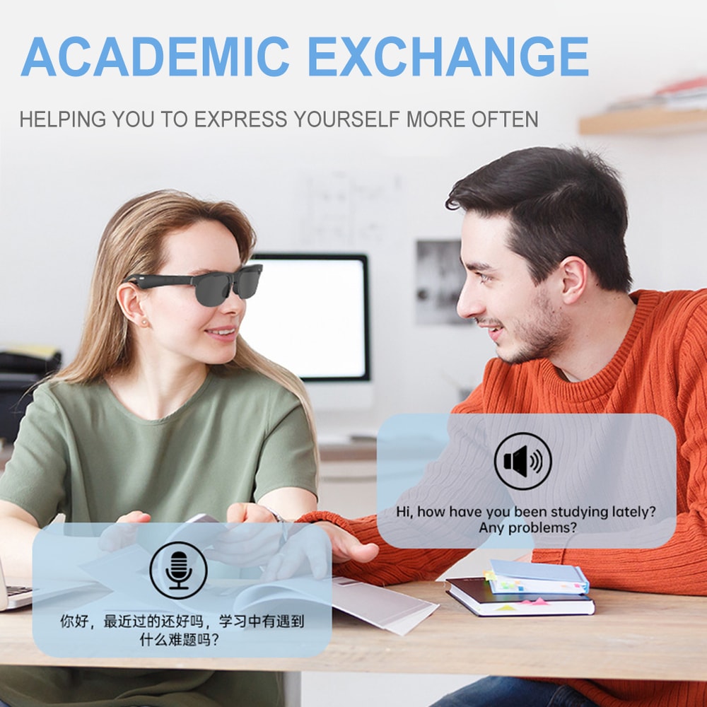 Bluetooth AI Intelligent Translation Glasses Wireless Sunglasses With Builtin Microphone Speakers 2