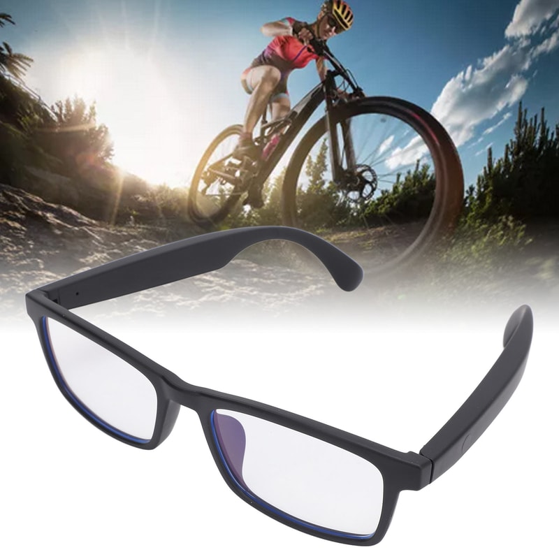 Smart Bluetooth Sunglasses with Sound & Microphone, Blue Light Blocking Glasses for Running, Driving, Comfortable Wear