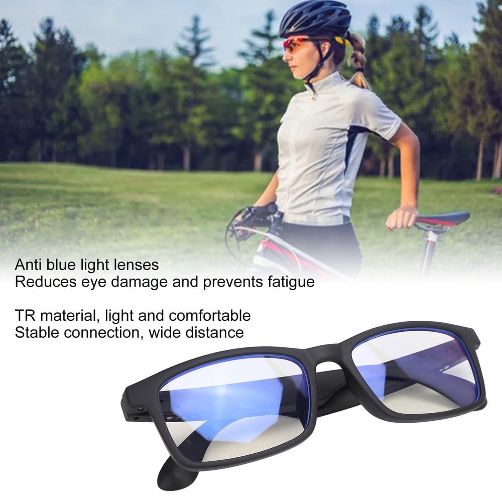 Smart Bluetooth Sunglasses with Sound & Microphone, Blue Light Blocking Glasses for Running, Driving, Comfortable Wear