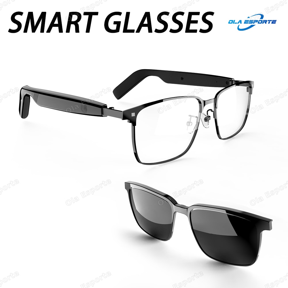 Convertible TWS Smart Glasses With Sunglasses Clear Lenses Wireless Audio Bluetooth Call Music Out 6