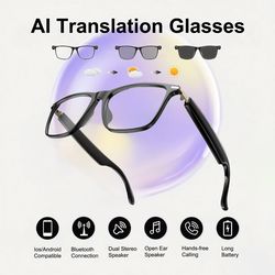 smart ai translation glasses with photochromic lenses, real-time languages translator for travel & business