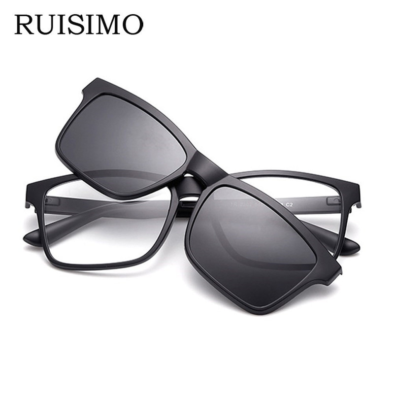 RUISIMO Men Eyeglasses Fashion Computer Glasses Frame Brand Design Retro Plain Eye Glasses For Offi 0