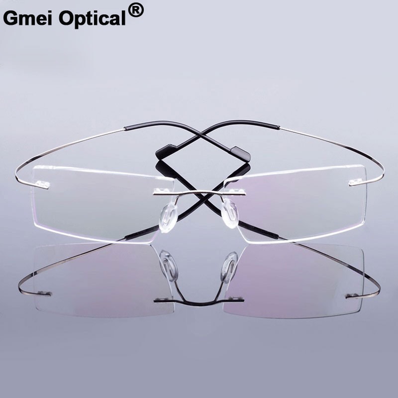 Ultralight Gmei Optical Fashion Rimless Glasses Frame Memory Alloy Eyeglasses Prescription Flexible Frames