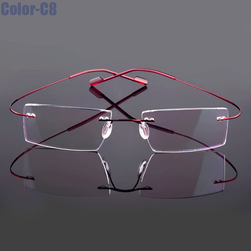 Ultralight Gmei Optical Fashion Rimless Glasses Frame Memory Alloy Eyeglasses Prescription Flexible Frames