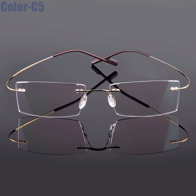 Ultralight Gmei Optical Fashion Rimless Glasses Frame Memory Alloy Eyeglasses Prescription Flexible Frames