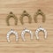 Lucky Horseshoe Horse Charms Antique Bronze Silver Color Plated Pendants for Handmade Jewelry, Craft, and DIY Projects
