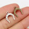 Lucky Horseshoe Horse Charms Antique Bronze Silver Color Plated Pendants for Handmade Jewelry, Craft, and DIY Projects