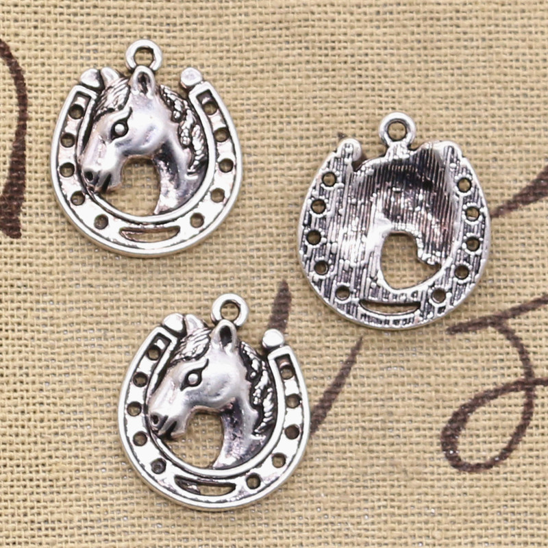Vintage Tibetan Silver Charms Horse Steed Horseshoe Antique Making Pendant Fit for DIY Handmade Jewelry
